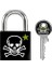 Lock 3430EURDSKULL Anahtar Asma Kilit, Kafatası Motifli, 5,3 x 3 x 1,5 Cm, Siyah, Beyaz ve Yeşil 3