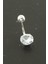 Yuvarlak Zirkon Taşlı Çelik Piercing 1 Adet 2