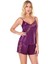 - Mor Saten Babydoll Şort Takımı 2