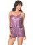 - Lila Saten Babydoll Şort Takımı 1