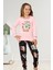Yılbaşı Temalı Penguen Desenli Kız Çocuk Pijama Takımı - Pembe 1