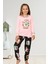 Yılbaşı Temalı Penguen Desenli Kız Çocuk Pijama Takımı - Pembe 2
