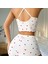 Mdb Mdbshop Beyaz Fiyonk Desenli Kalpli Askılı Şortlu Pijama Takım 3
