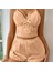 Mdb Mdbshop Sarı Dantelli Büstiyer Ince Askılı Saten Şortlu Takım 2