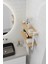 40x20 cm Banyo Rafı Duvara Monte Havluluk 2 Katlı Dekoratif Düzenleyici Organizer Beyaz Metal 2