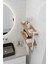 40x20 cm Banyo Rafı Duvara Monte Havluluk 2 Katlı Dekoratif Düzenleyici Organizer Beyaz Metal 4