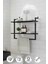 40x20 cm Banyo Rafı Duvara Monte Havluluk 2 Katlı Dekoratif Düzenleyici Organizer Siyah Metal 1