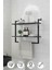 40x20 cm Banyo Rafı Duvara Monte Havluluk 2 Katlı Dekoratif Düzenleyici Organizer Siyah Metal 1