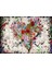Cakapuzzle Desenler ve Çiçeklerden Kalp Figürü Görseli 120 Parça Puzzle Yapboz Mdf (Ahşap) 1