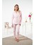 Kadın Kışlık Önden Düğmeli Puantiyeli Penye Lycra Pijama Takımı 1