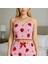 Mdb Mdbshop Pamuklu Pembe Üstüne Çilek Desen Fitilli Askılı Şortlu Pijama Takımı 1