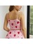 Mdb Mdbshop Pamuklu Pembe Üstüne Çilek Desen Fitilli Askılı Şortlu Pijama Takımı 2