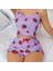 Mdb Mdbshop Pamuklu Lila Üstüne Çilek Desen Fitilli Askılı Şortlu Pijama Takımı 1