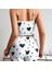 Mdb Mdbshop Pamuklu Beyaz Üstüne Siyah Kalp Desen Fitilli Askılı Şortlu Pijama Takımı 2