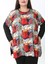 Kadın Likralı Yünlü Viskon Ön Desenli Büyük Beden Tunik 2