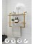 60X20 cm Banyo Rafı Duvara Monte Havluluk 2 Katlı Dekoratif Düzenleyici Organizer Gold Metal 1
