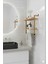 60X20 cm Banyo Rafı Duvara Monte Havluluk 2 Katlı Dekoratif Düzenleyici Organizer Gold Metal 3