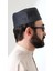 Kapitone Desenli Kadife Kalıp Namaz Takkesi Koyu Gri 5