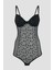 Siyah Bow Hafif Destekli Bodysuit 1
