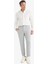 T6317 Gri Jogger Fit Cepli Esnek Kumaş Düz Paça Pantolon 2
