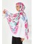 Flower Serisi Rose Lily Desenli Şal Fusya - 27594 2