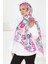 Flower Serisi Rose Lily Desenli Şal Fusya - 27594 3