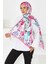 Flower Serisi Rose Lily Desenli Şal Fusya - 27594 4