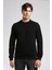 Newdwade Erkek O Yaka Sweatshirt Siyah 2