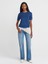 10779 Bisiklet Yaka Kısa Kol Basic Triko Bluz-Indigo 4
