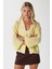 Kadin Flora Müslin Kabartma Dokulu Sarı Kimono 2