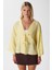 Kadin Flora Müslin Kabartma Dokulu Sarı Kimono 4