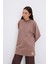 Oversize Yandan Yırtmaçlı Sweatshirt Tozlu Kahve 1