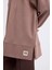 Oversize Yandan Yırtmaçlı Sweatshirt Tozlu Kahve 3