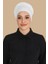 Dikişsiz Beyaz Tesettür Bone - 27618 3