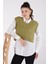 V Yaka Crop Yeşil Kadın Süveter - 27646 1