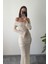 Dantelli Premium Yeni Sezon Elbise- Bej 3
