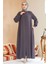 Fermuarlı Füme Tesettür Ferace 45287FU 2