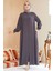 Fermuarlı Füme Tesettür Ferace 45287FU 3