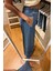 Mavi Beli Lastikli Denim Pantolon 2