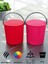 Rainbow 2’li Pembe-Kırmızı Büyük Boy 13 Litre Yuvarlak Kova Piknik Sepeti Meyve Kovası 1