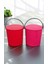 Rainbow 2’li Pembe-Kırmızı Büyük Boy 13 Litre Yuvarlak Kova Piknik Sepeti Meyve Kovası 2