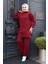 Fitilli Bordo Tesettür Triko Ikili Takım 60381BR 2