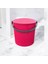Rainbow Pembe Büyük Boy 13 Litre Yuvarlak Kova Piknik Sepeti Meyve Kovası 4