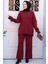 Bordo Tesettür Triko Ikili Takım 50174BR 1
