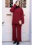 Bordo Tesettür Triko Ikili Takım 50174BR 2