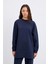 Oversize Yandan Yırtmaçlı Sweatshirt Lacivert 3
