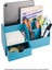 Masaüstü Düzenleyici,kalemlik,kumandalık,küpbloknotluk,tabletlik,kitaplık,6 Gözlü,çekmeceli,desktop Organizer,vegan,24,5*13*12,turkuaz 3