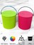 Rainbow 2’li Yeşil-Pembe Büyük Boy 13 Litre Yuvarlak Kova Piknik Sepeti Meyve Kovası 1