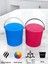 Rainbow 2’li Mavi-Pembe Büyük Boy 13 Litre Yuvarlak Kova Piknik Sepeti Meyve Kovası 1