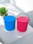 Rainbow 2’li Mavi-Pembe Büyük Boy 13 Litre Yuvarlak Kova Piknik Sepeti Meyve Kovası 2
